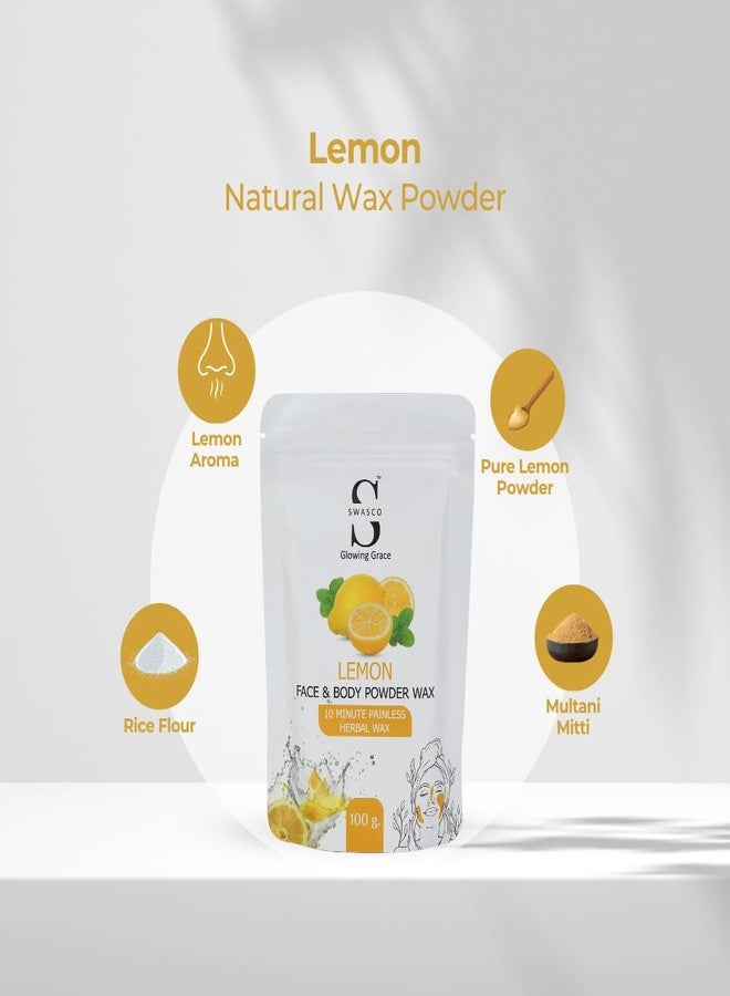 SWASCO Wax Powder for Hair Removal | Herbal Wax with Lemon & Multani Mitti 100g | Painless, 10-Minute Chemical-Free Waxing for Face, Body, Bikini, Underarms & Legs|For All Skin Types of Women & Men - Image 4