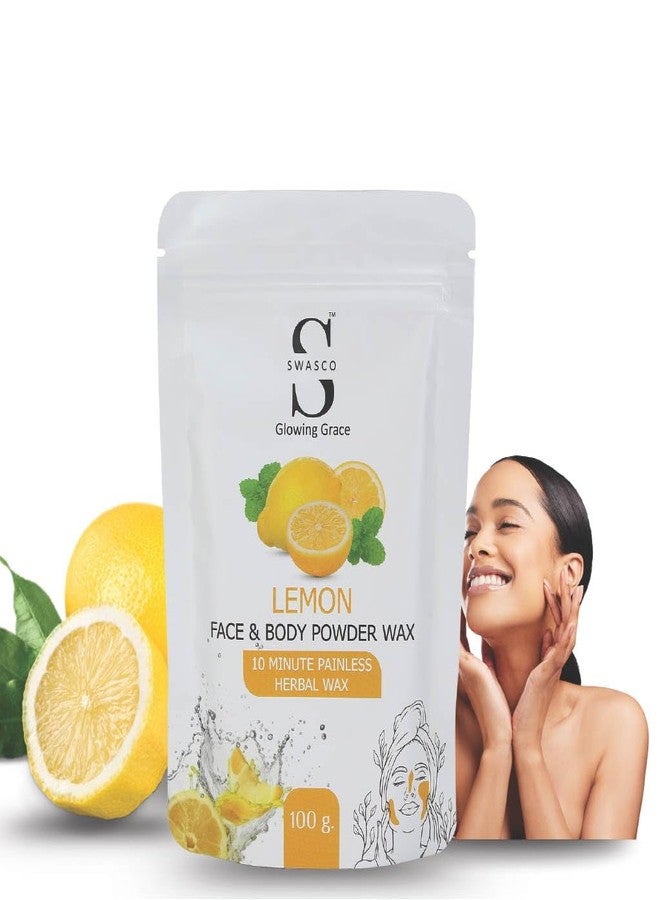 SWASCO Wax Powder for Hair Removal | Herbal Wax with Lemon & Multani Mitti 100g | Painless, 10-Minute Chemical-Free Waxing for Face, Body, Bikini, Underarms & Legs|For All Skin Types of Women & Men - Image 1