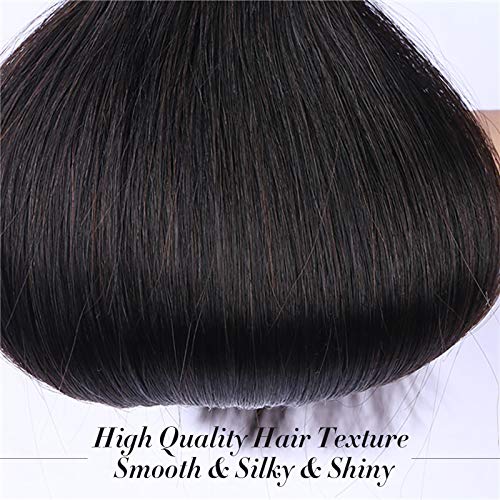 Rebasar Brazilian Straight Human Hair 3 Bundles 20 Inch Remy Weft Extensions - Virgin Weave for Women - Natural Black Color - Image 4