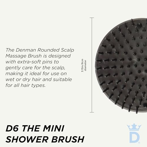 DENMAN Jack Dean by Denman (Black) Scalp Massager and Detangling Hair Brush for Thick or Thin Hair, Curly or Straight Hair - use in the Shower or Bath - Head and Beard Scrubber - For Women and Men, D6 - Image 2