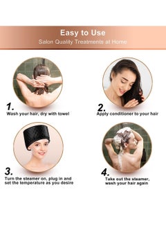 Generic Heat Cap for Deep Conditioning with 10-level Heats Up Quickly, Thermal Cap for Hair Steamer Cap for Natural Hair Portable Electric Heat Hair Spa Cap for Home Use  - Image 3