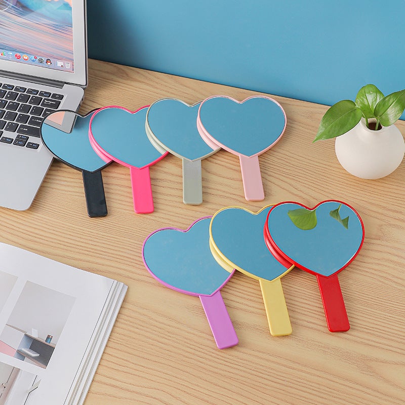 Handheld Makeup Mirror Student Cute Beauty Dressing Small Mirror Love Handle Mirror Printing Factory - Image 4
