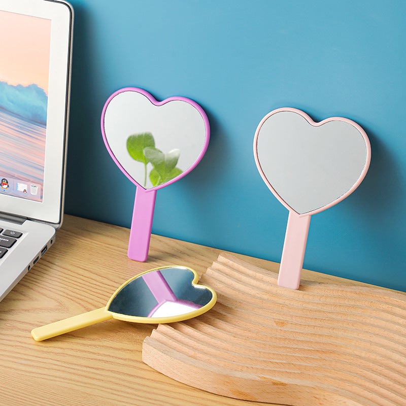Handheld Makeup Mirror Student Cute Beauty Dressing Small Mirror Love Handle Mirror Printing Factory - Image 2