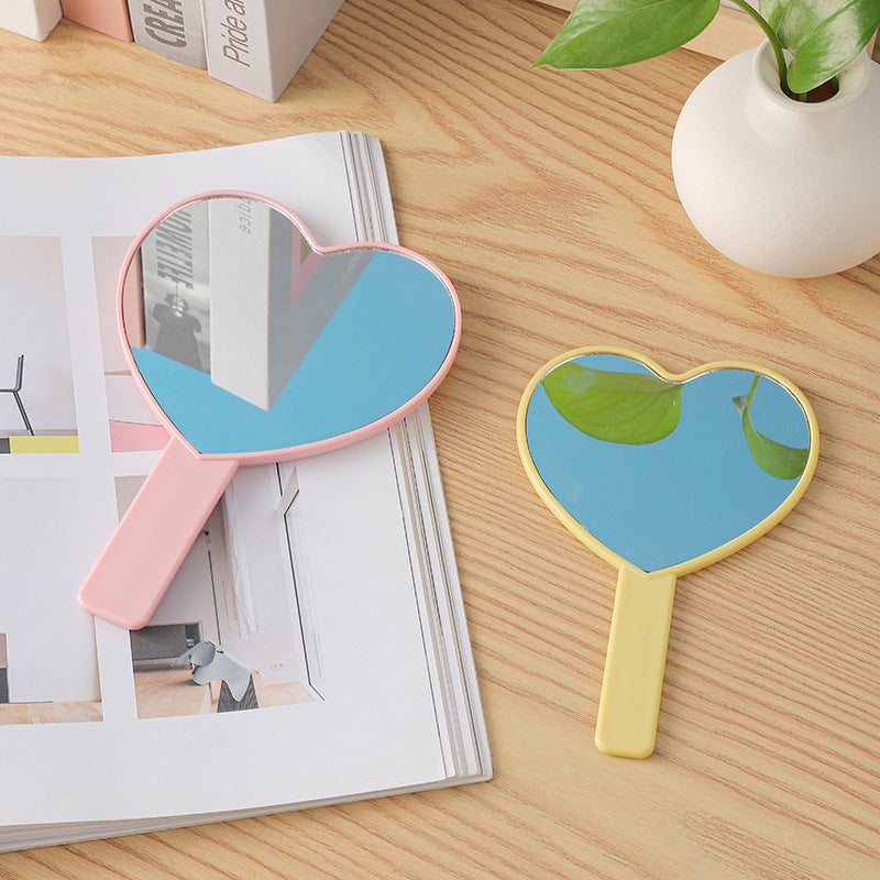 Handheld Makeup Mirror Student Cute Beauty Dressing Small Mirror Love Handle Mirror Printing Factory - Image 5