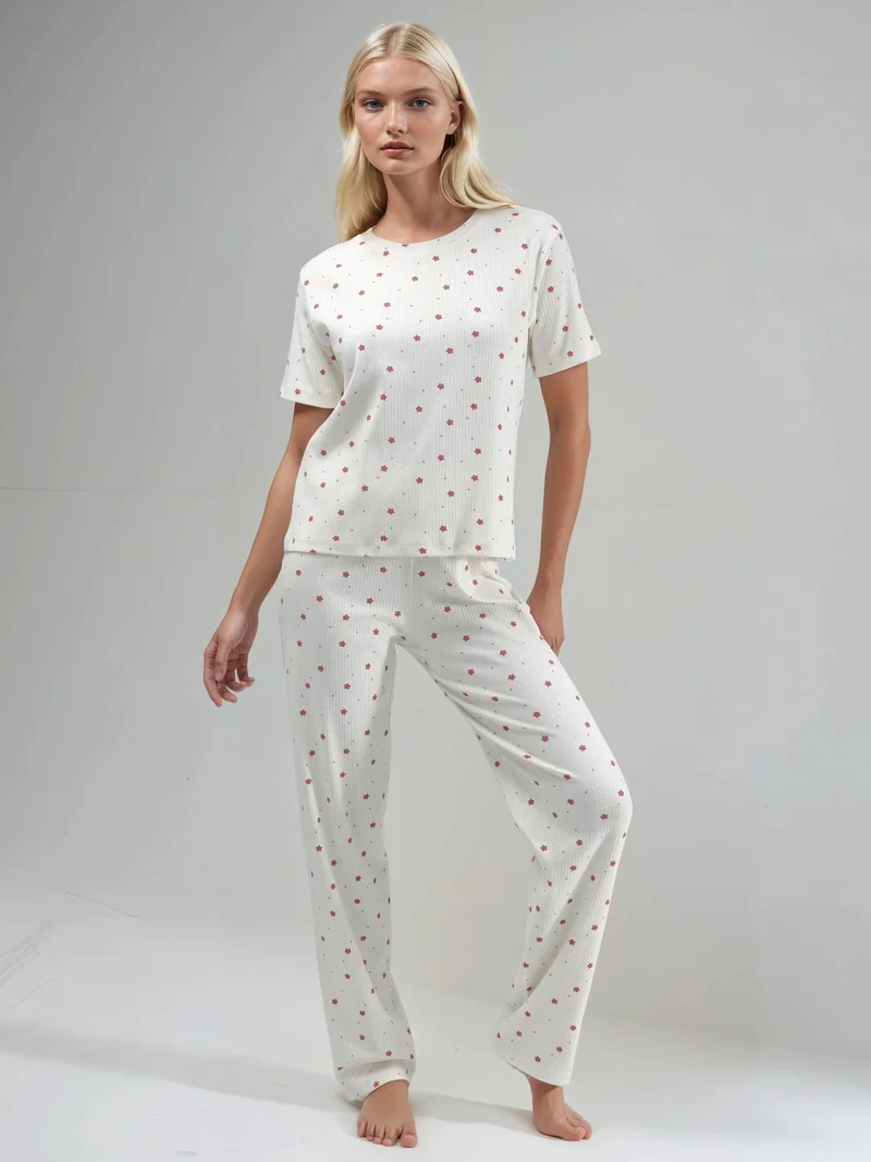 هيكاب 100% Cotton Short Sleeve Pajama Set Ellie Collection