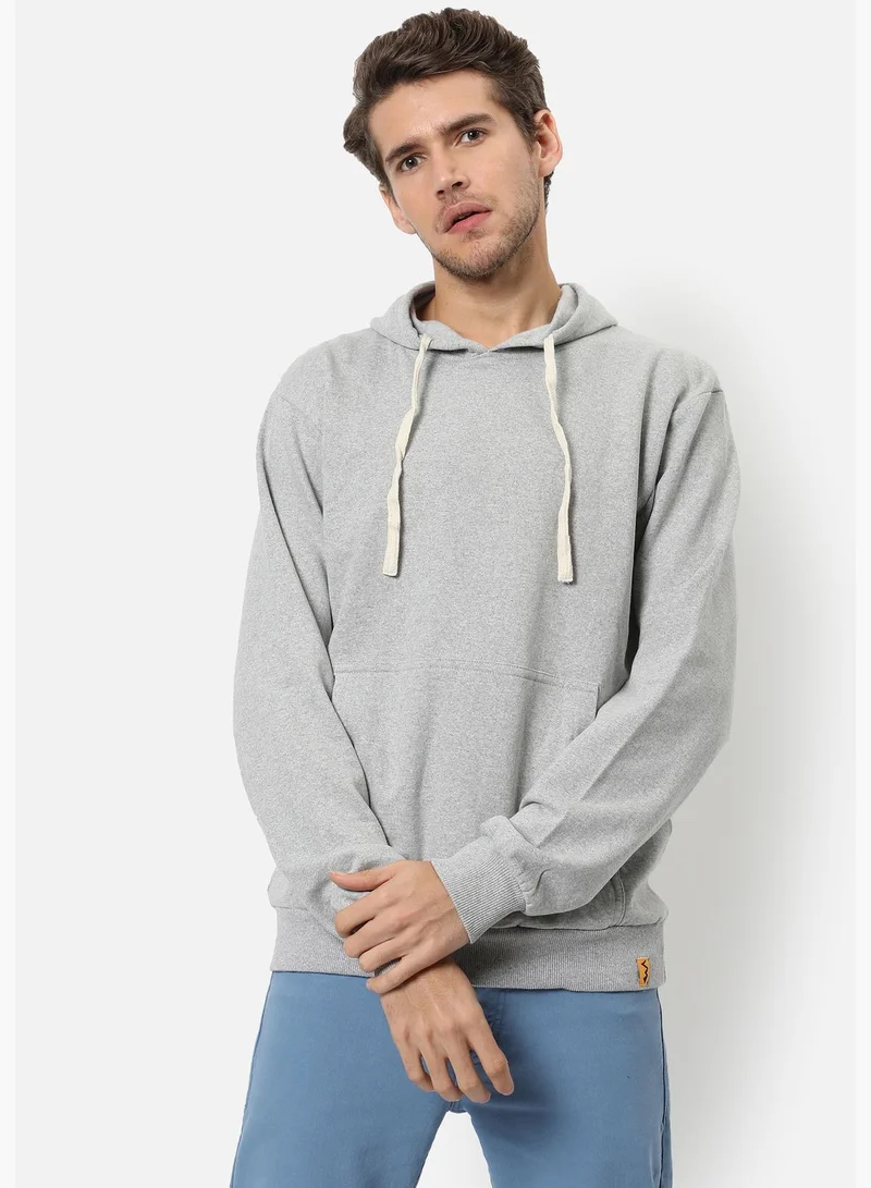 Campus Sutra Campus Sutra Men's Solid Regular Fit Sweatshirt With Hoodie For Winter Wear | Full Sleeve | Cotton Sweatshirt | Casual Sweatshirt For Man | Western Stylish Sweatshirt For Men
