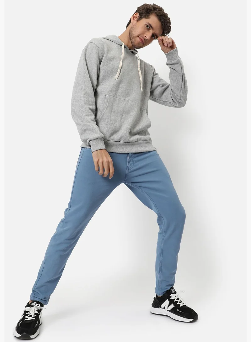 Campus Sutra Campus Sutra Men's Solid Regular Fit Sweatshirt With Hoodie For Winter Wear | Full Sleeve | Cotton Sweatshirt | Casual Sweatshirt For Man | Western Stylish Sweatshirt For Men