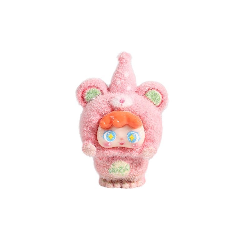 Cute Flocked Labubu Miniature Figure Toy for Children - Image 5