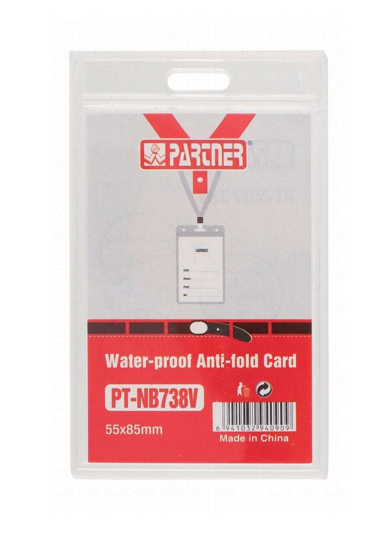 PARTNER Acrylic ID Card Holder Vertical With Badge Reel Black  - Image 2