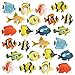 RCOMG 24PCS Tropical Fish Toys Plastic Sea Creatures Figurines Set Educational Learning Ocean Animal Figures Party Favor Miniature Toys Gifts for Boys Girls Kids - Image 2