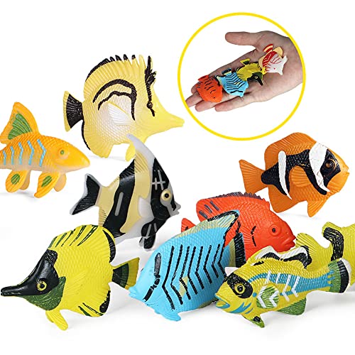 RCOMG 24PCS Tropical Fish Toys Plastic Sea Creatures Figurines Set Educational Learning Ocean Animal Figures Party Favor Miniature Toys Gifts for Boys Girls Kids - Image 4