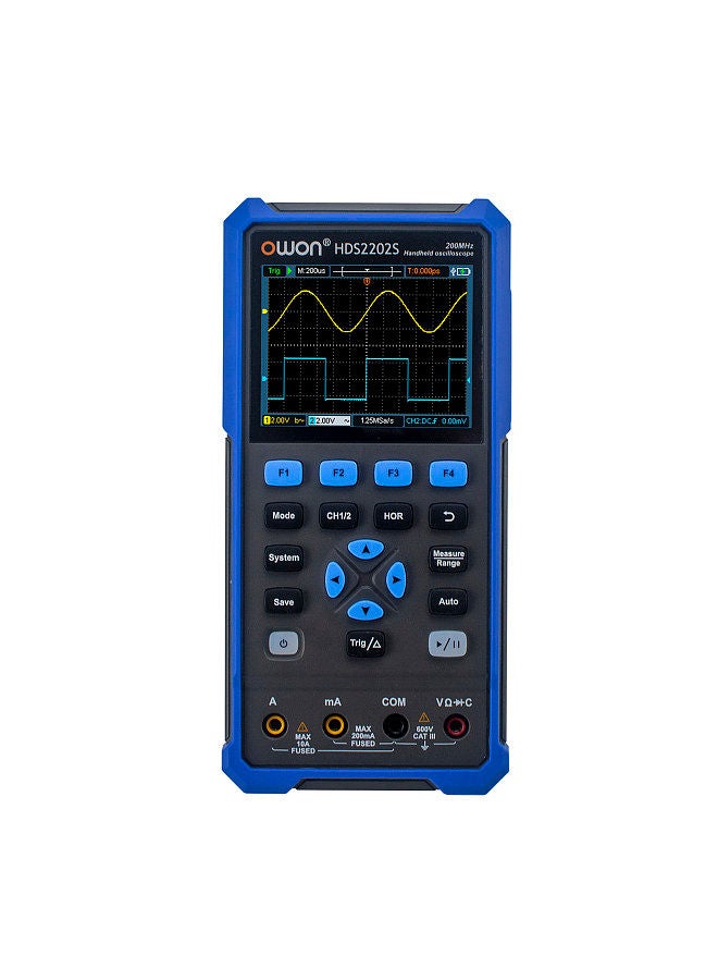 OWON HDS2202S 3 in 1 Handheld Digital Oscilloscope Multimeter Waveform Generator 200MHz 1GSa/s Dual Channels Oscilloscope True RMS 20000 Counts Multi Tester