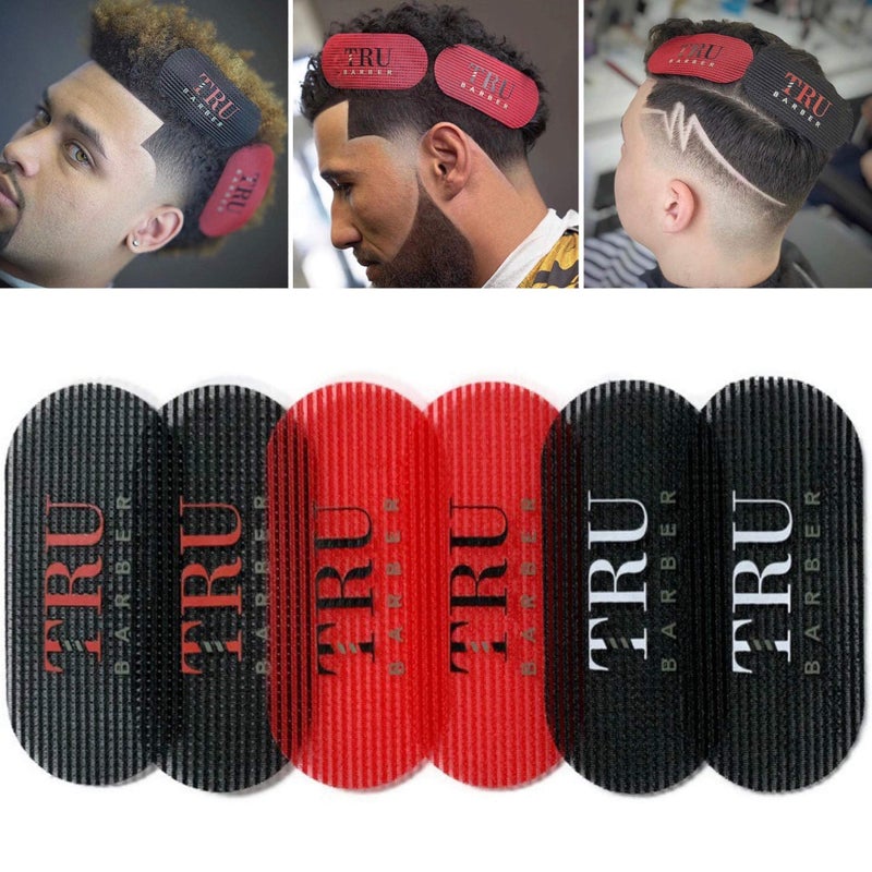 TRU BARBER HAIR GRIPPERS Â® 3 COLORS BUNDLE PACK 6 PCS for Men and Women - Salon and Barber, Hair Clips for Styling, Hair holder Grips (Black/Red/Black) - Image 2