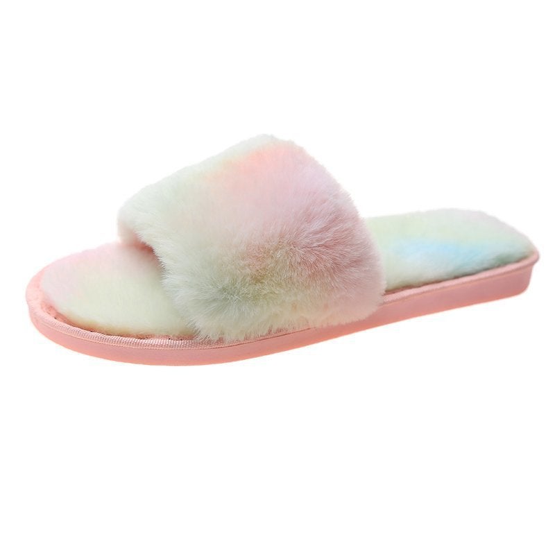 2020 Autumn New Korean Fashion Mao Mao Slippers Women''s Home Indoor and Outdoor Wear Flat Slip-resistant Cotton Slippers for Women - Image 1