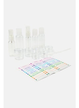 Miamica 15 Pieces Travel Bottles And Toiletry Bag Kit, Transparent  - Image 3