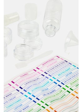 Miamica 15 Pieces Travel Bottles And Toiletry Bag Kit, Transparent  - Image 4