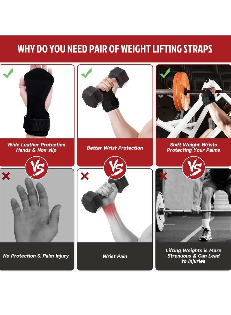 Bukela Premium Weight Lifting Wrist Hooks Straps for Maximum Grip Support - Deadlift Gloves and Grip Pads Alternative in Fitness Gym Power Training Like Pull Up Deadlifting & Shrugs For Women Men (Black) - Image 2