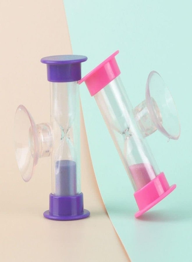 Rosojodg 2pcs Blue Toothbrush Timer for 2mins Sand Clock Timer 2 Minute Sand Timer, Plastic Suction Cup Hourglass Sandglass Desktop Ornament Party Favors - Image 5