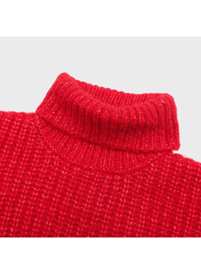 Zara korean Chic Style Kids' Solid High-neck Long Sleeve Soft Chunky Knit Sweater - Image 4