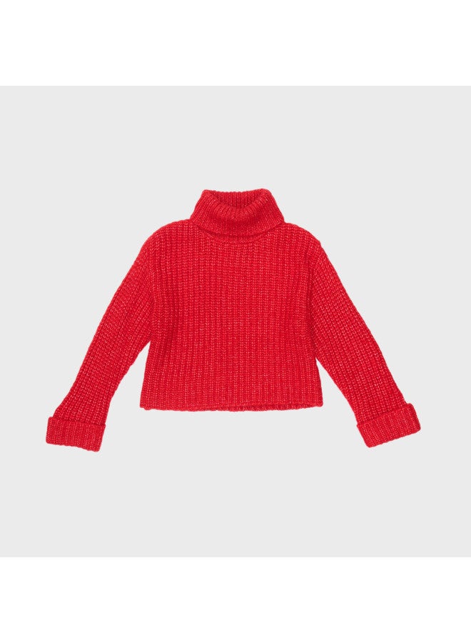 Zara korean Chic Style Kids' Solid High-neck Long Sleeve Soft Chunky Knit Sweater - Image 2