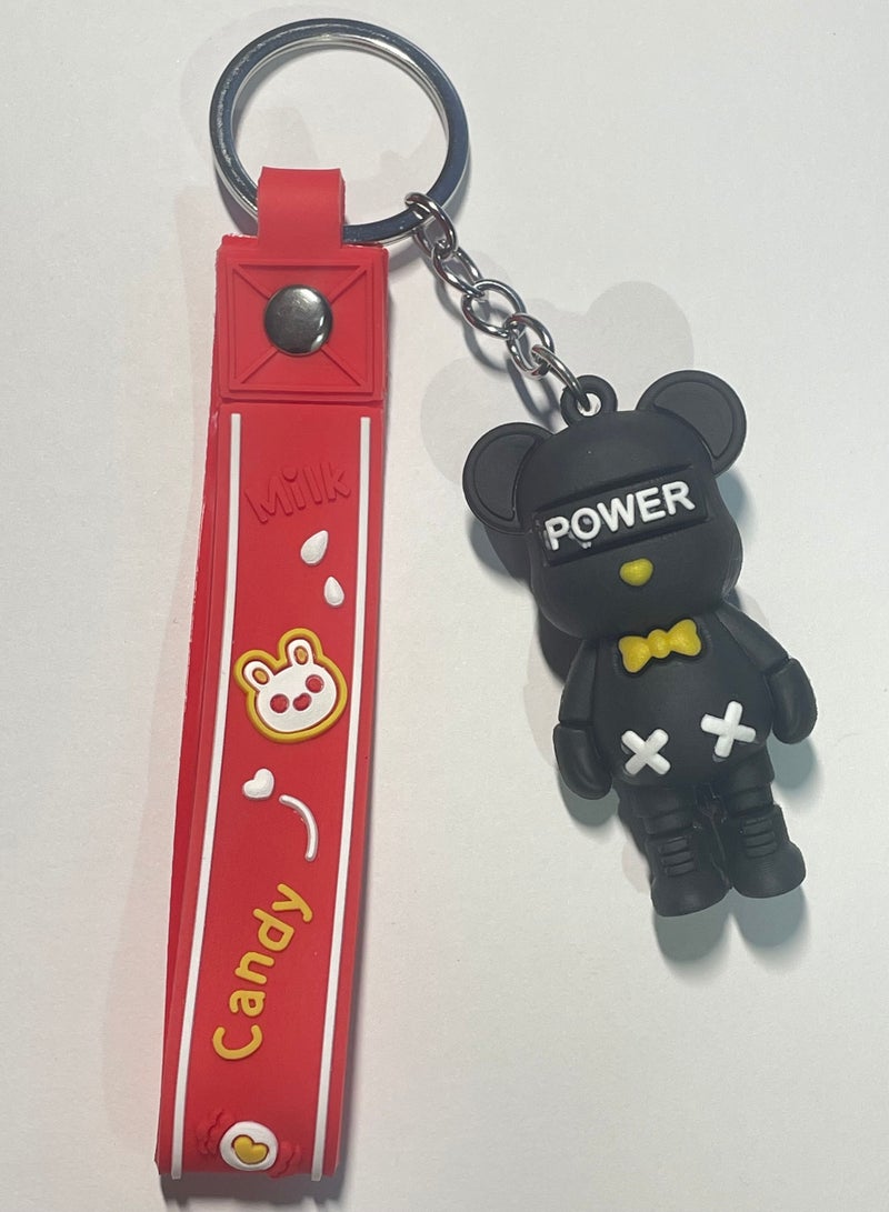 ميدالية مفاتيح كرتونية مميزة اكسسوار لطيف سلسلة مفاتيح أنمي بشخصية دب مع شريط يتناسب مع السيارة والمحفظة والحقيبة هدية ابداعية لطيفة - Image 1