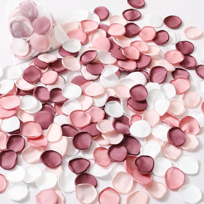 Serwalin 500Pcs Rose Petals Flower Petals Silk Rose Petals for Weddings Peach Pink Petals for Flower Girl Basket Aisle Runner Bridal Shower - Image 1