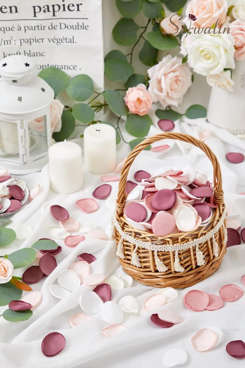 Serwalin 500Pcs Rose Petals Flower Petals Silk Rose Petals for Weddings Peach Pink Petals for Flower Girl Basket Aisle Runner Bridal Shower - Image 4
