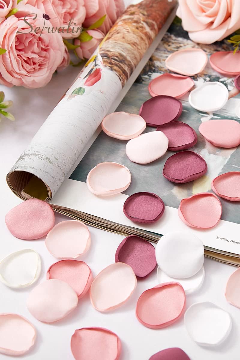 Serwalin 500Pcs Rose Petals Flower Petals Silk Rose Petals for Weddings Peach Pink Petals for Flower Girl Basket Aisle Runner Bridal Shower - Image 3