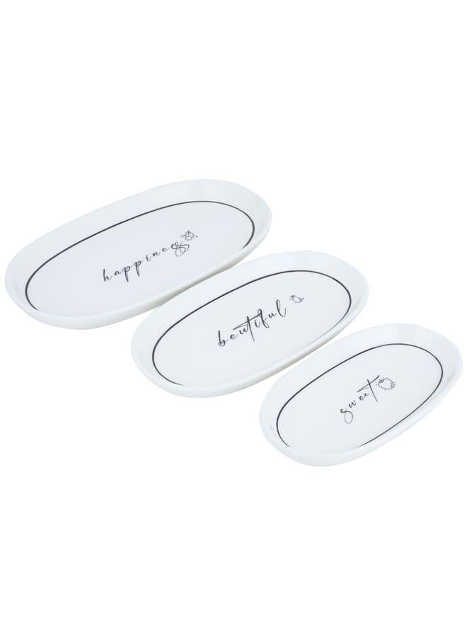 Alsaif Gallery White oval serving plate set with candy pattern 3h - Image 2