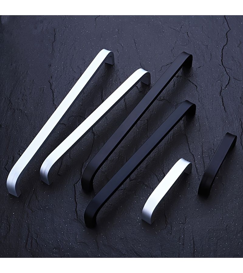 U Shaped Solid Matte 128mm Cabinet Handle Space Aluminum Modern Easy Furniture Hardware - Image 2