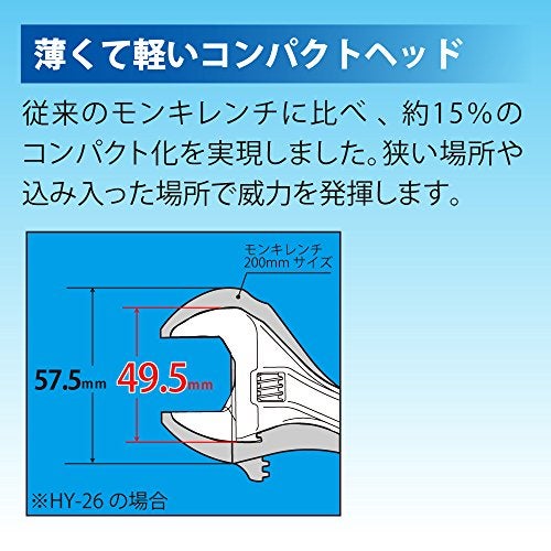 TOP 6 inch Adjustable Wrench Thin and Light Body for Tight Spaces Super Heavy Duty Extra Wide Opening Jaw Crescent Wrench Made in Japan - Image 3