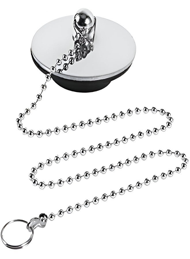 NEW WARE 40 mm Bath Tub Chain Plug Drain Silver Bathroom Sink Basin Stopper Plug with Chain Bathtub Accessory Bathtub Sealer Cover 1.5 Inch - Image 3