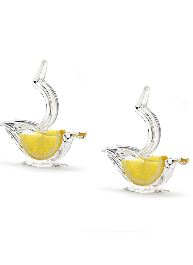 Generic - Manual Lemon Juicer, Acrylic Manual Lemon Slice Squeezer, Portable Transparent Fruit Juicer, Hand Juicer for Orange Lemon Lime Pomegranate Home Kitchen Bar Gadget (2PC) - Image 1