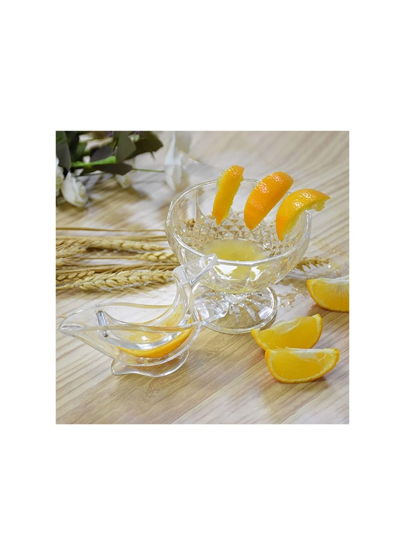 Generic - Manual Lemon Juicer, Acrylic Manual Lemon Slice Squeezer, Portable Transparent Fruit Juicer, Hand Juicer for Orange Lemon Lime Pomegranate Home Kitchen Bar Gadget (2PC) - Image 1