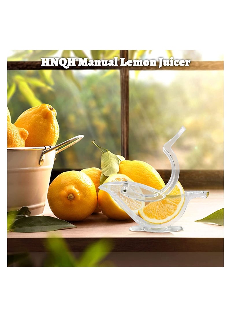 Generic - Manual Lemon Juicer, Acrylic Manual Lemon Slice Squeezer, Portable Transparent Fruit Juicer, Hand Juicer for Orange Lemon Lime Pomegranate Home Kitchen Bar Gadget (2PC) - Image 1