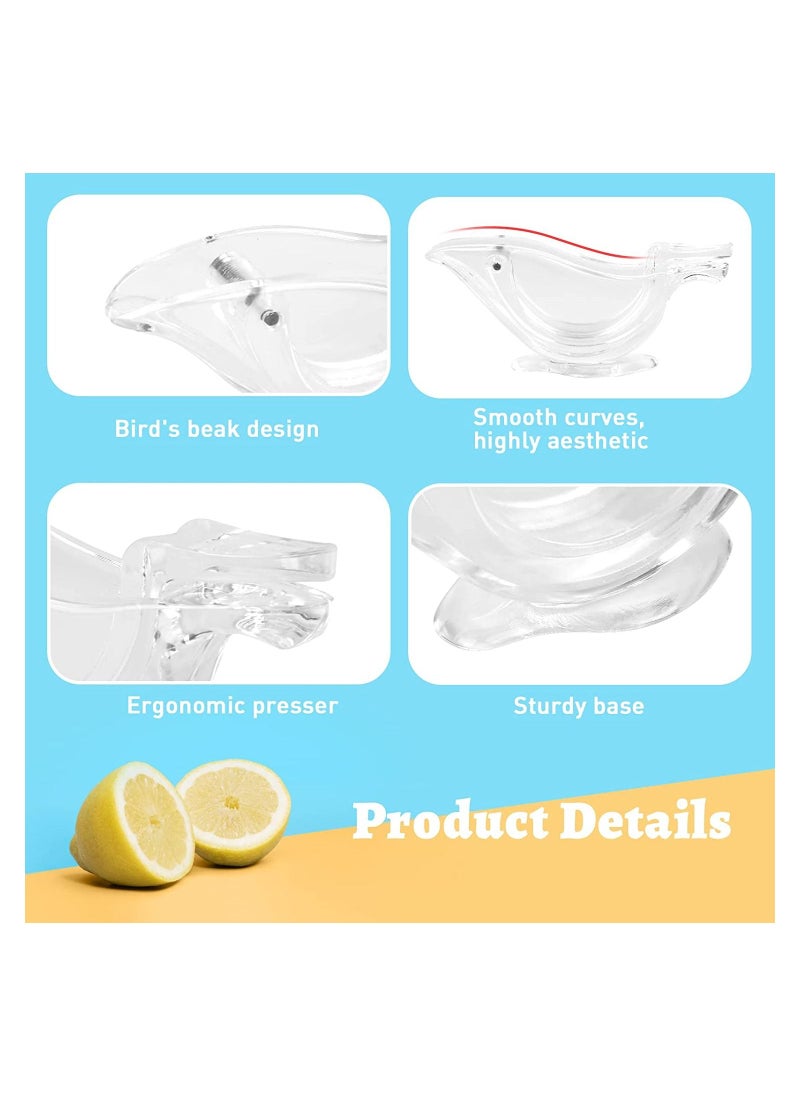 Generic - Manual Lemon Juicer, Acrylic Manual Lemon Slice Squeezer, Portable Transparent Fruit Juicer, Hand Juicer for Orange Lemon Lime Pomegranate Home Kitchen Bar Gadget (2PC) - Image 1