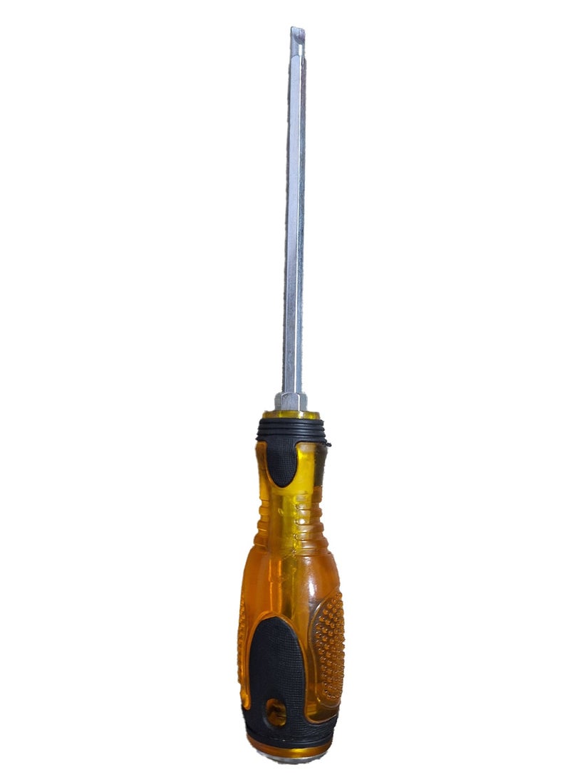 2 in 1 screwdriver with two different shaped magnetic heads, attached to the bottom with a piece of metal that acts as a hammer , multi-use - Image 2