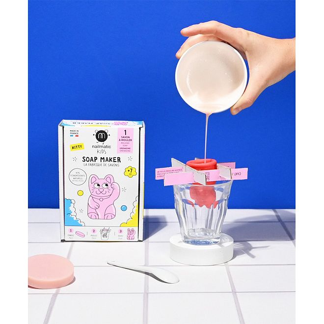 Nailmatic Kids DIY Kitty Soap Maker Kit - Vegan & Cruelty-Free, Preservative-Free, Fun Craft for Ages 7+ - Image 1