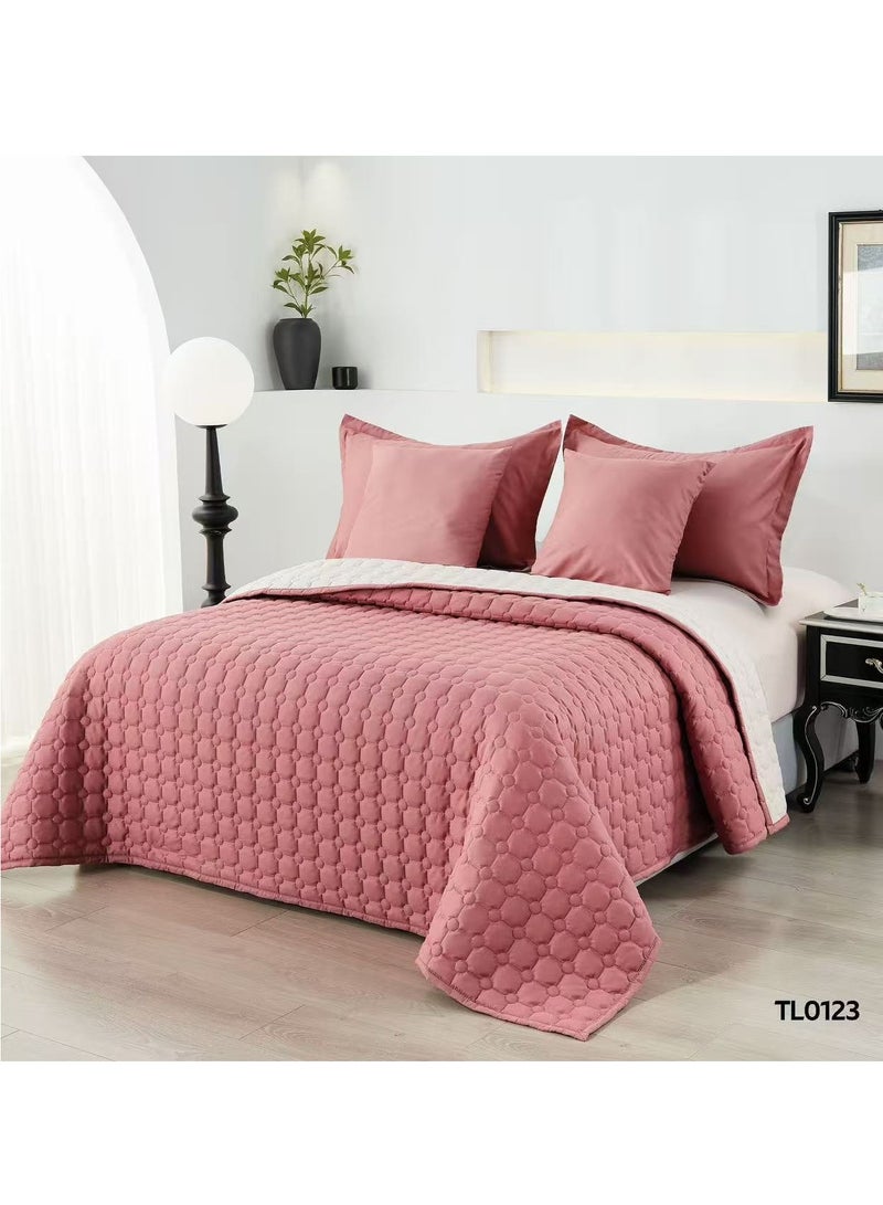 Cotton Comforter Set for Single Bed 4-Piece Compressed Quilt Soft Microfiber Fabric 220 x 160 cm