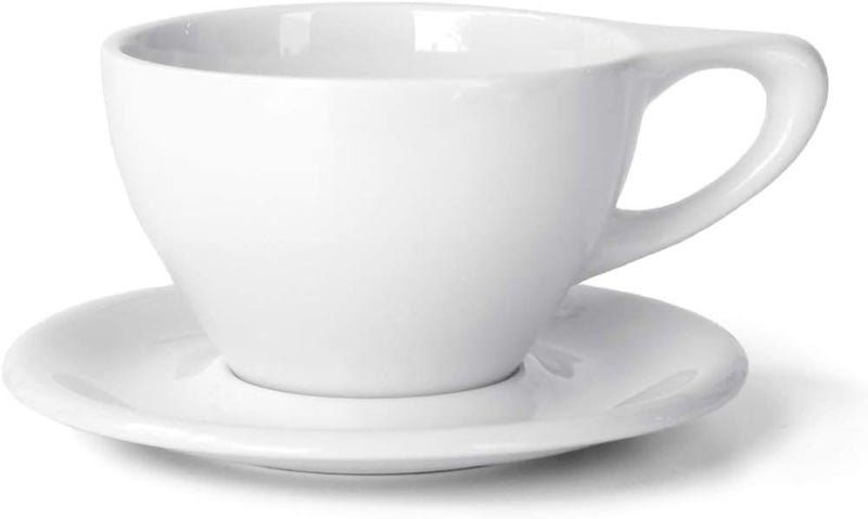 notNeutral LINO Porcelain Cup  Saucer Large Latte 12 oz White 2 - Image 1