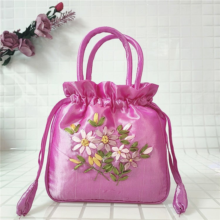 Handbag Women'S Small Bag Clutch Bag Ethnic Style Embroidered Bag Mummy Bag Women'S Bucket Bag Drawstring Hanfu Mobile Phone Bag - Image 1
