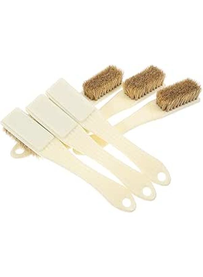 6Pcs Mini Crevice Brushes With Medium Stiff Yellow Bristles For Rust Removal Industrial And Home Cleaning - Image 1