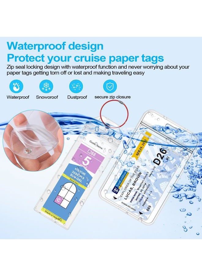 Maloun 4 Pack Clear Cruise Luggage Tag Holder for Royal Caribbean and Celebrity Ships, 2 Pack Cruise Lanyards and Waterproof ID Badge Holder Suitable for Cruise Card, Cruise Essential Travel Accessories - Image 4