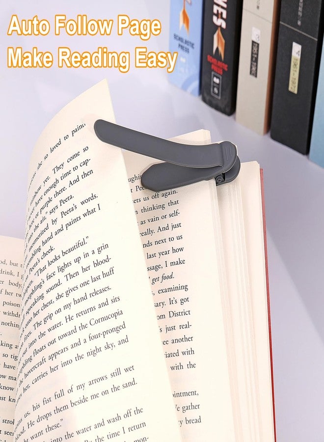 كيوان إل أس علامات كتب أوتوماتيكية من QiyuanLS، علامات كتب ذكية من السيليكون للقراءة للنساء والرجال والأطفال، علامات كتب فريدة ولطيفة، مشابك علامات كتب، إكسسوارات قراءة، هدايا لمحبي الكتب (1 رمادي داكن + 1 رمادي فاتح + 1 بيج) - Image 2