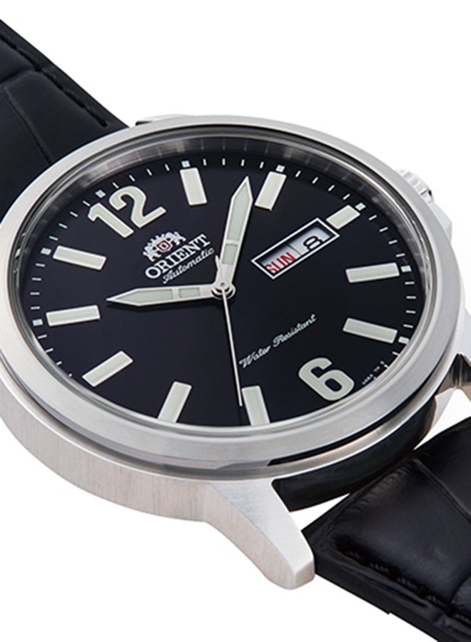 ORIENT Men Automatic Black Dial Leather Strap Men's Watch RA-AA0C04B - Image 2