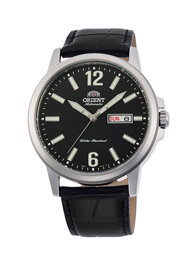 ORIENT Men Automatic Black Dial Leather Strap Men's Watch RA-AA0C04B - Image 3