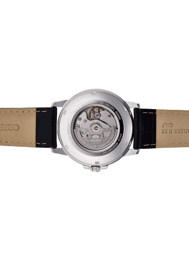 ORIENT Men Automatic Black Dial Leather Strap Men's Watch RA-AA0C04B - Image 4