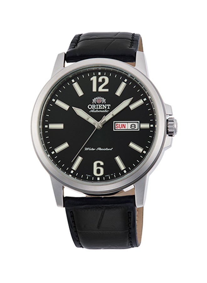 ORIENT Men Automatic Black Dial Leather Strap Men's Watch RA-AA0C04B - Image 1