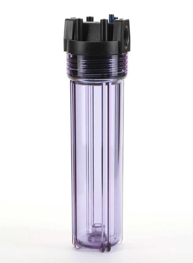 Hydronix HF5-10CLBK34PR Water Filter Housing 10" RO, Whole House, Hydroponics - 3/4" Ports, Clear Body w/PR - Image 1