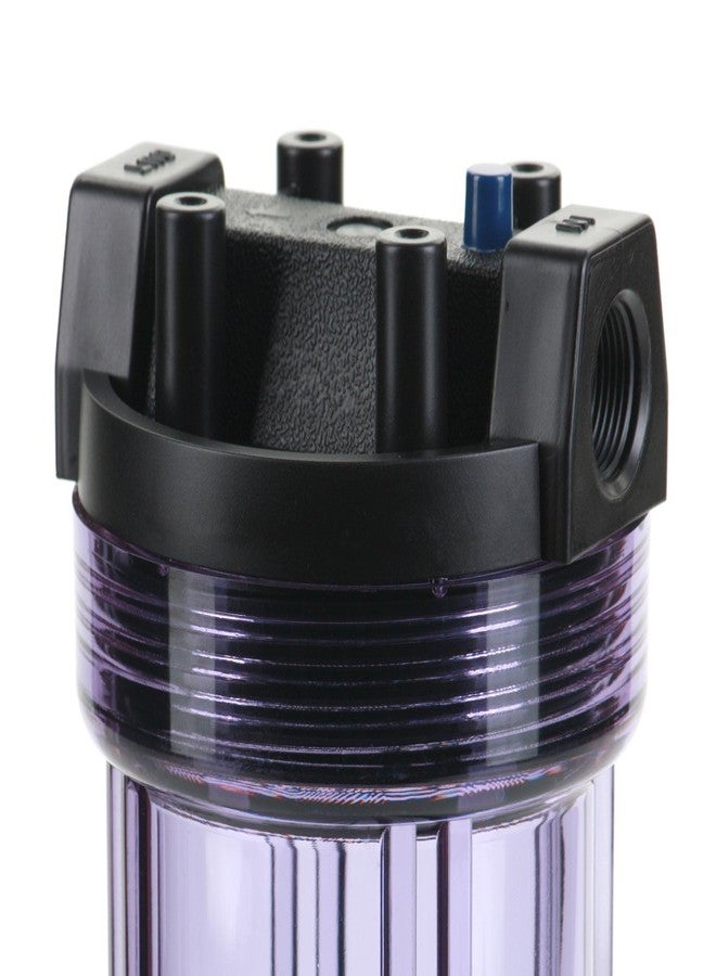 Hydronix HF5-10CLBK34PR Water Filter Housing 10" RO, Whole House, Hydroponics - 3/4" Ports, Clear Body w/PR - Image 2